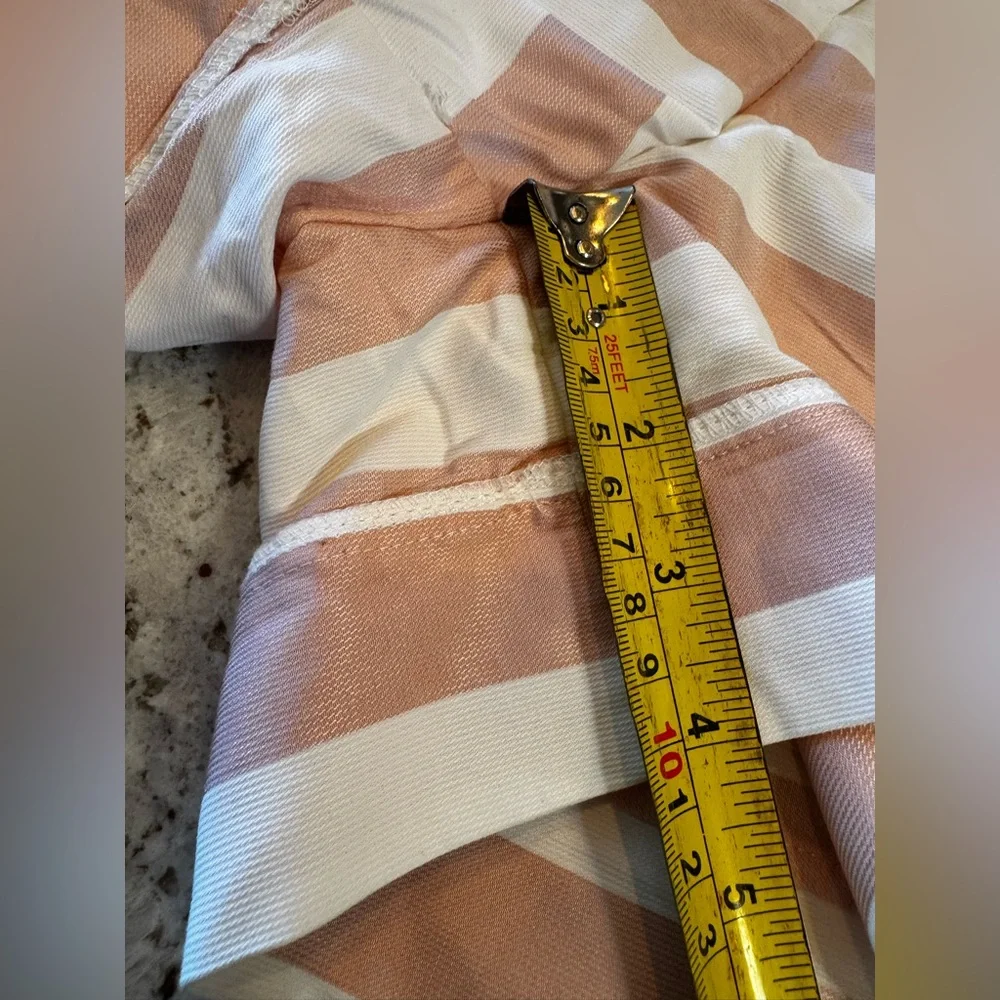 Striped‎ Tan and White Women Shorts